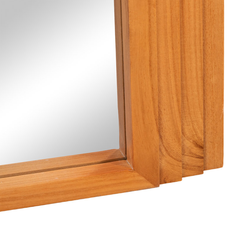 Miroir sur pied classique en bois massif de 180 cm (71 po) avec cadre surdimensionné et sur pied.