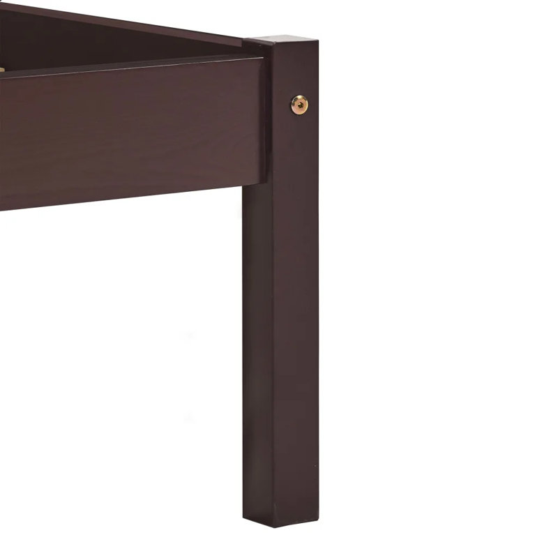 Aaryahi Solid Wood Bed, European Kingsize (160 x 200 cm), Dark Brown