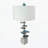 15x29.5" Blue and White Agate Slice Table Lamp with Marble Base