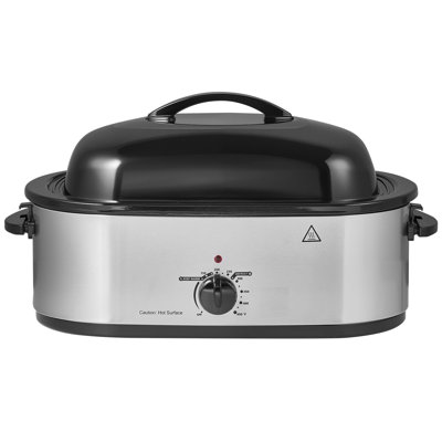 Four électrique à rôtir, 24 pte, noir, 1450 W, couvercle autoportant, température réglable de 150 à 450 ° F, cuisinière de comptoir avec fonctions de dégivrage / chaud, poêle et support amovibles