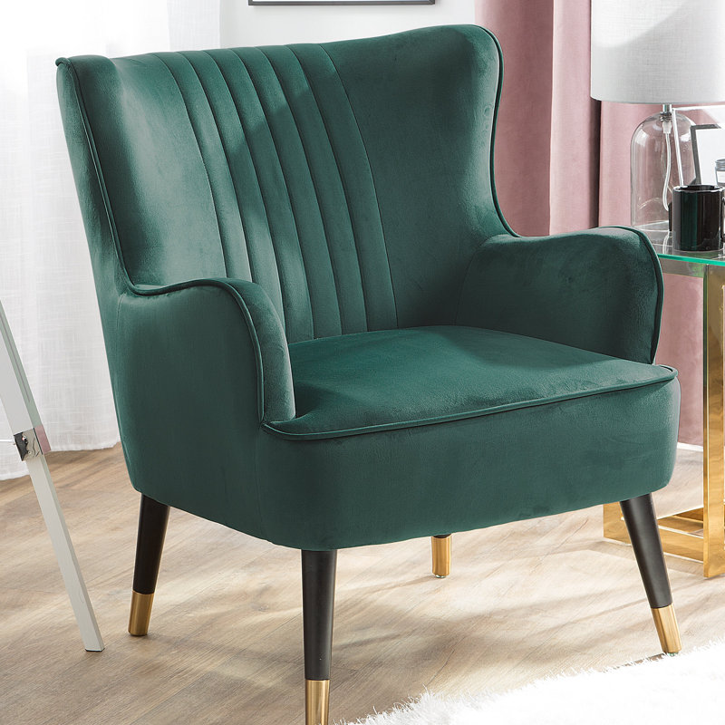 Dao Upholstered Wingback Chair, Green