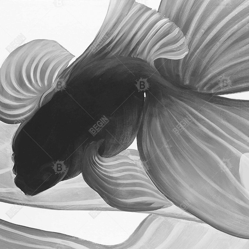Monochromes deux Betta - décor de toile encadrée bord de mer, H 25,25 po x l 25,25 po