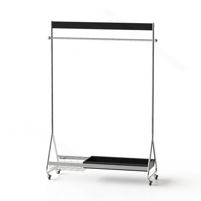 Leon Clothes Hanger (Black) Antique American Clothes And Hat Rack Retro Home Portable Stainless Steel Bedroom Floor Storage Shelf