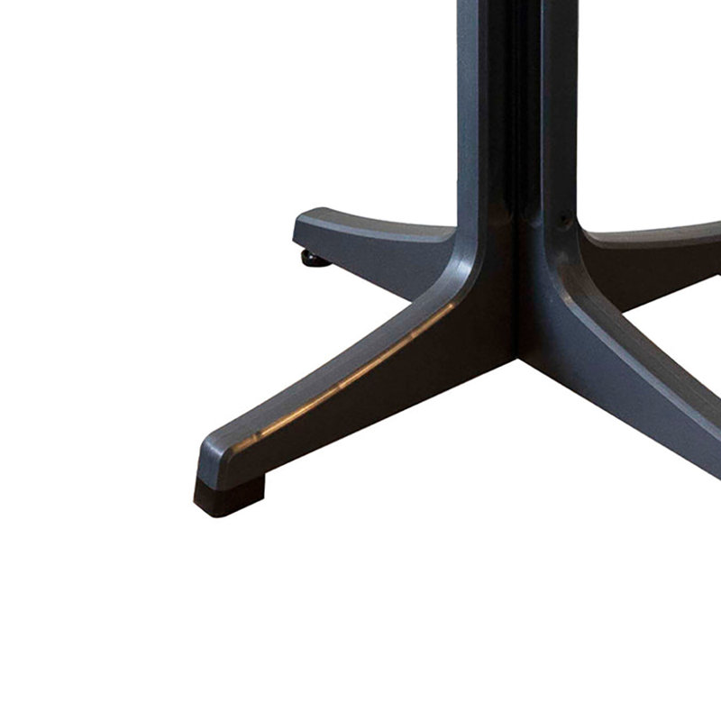 Omega 24" Round Metal Brushed Table with Charcoal Resin Base