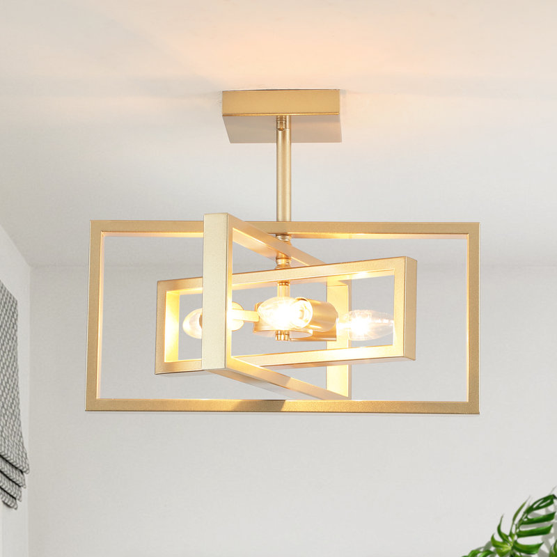 Ekber Semi Flush Mount, Gold