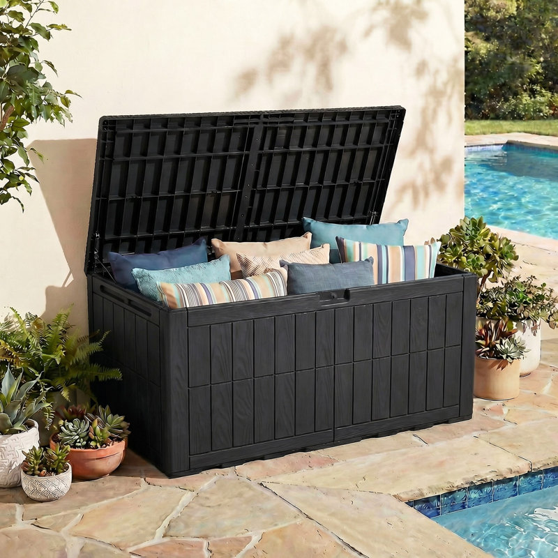 Coffre de terrasse avec verrou Balconera, 140, Noir