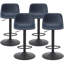 Ensemble de 2 tabourets de bar réglables, tabourets de bar pivotants de style Mid-Century, tabourets de bar industriels avec dossier et chaises de bar à hauteur de comptoir-1260800166