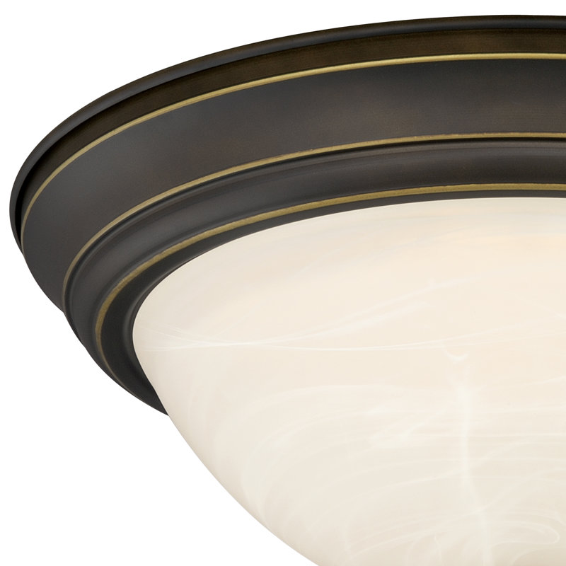 Humayraa Glass LED Flush Mount, Vintage Bronze