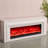 Beige Solid Wood TV Cabinet Fireplace