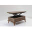 Mid-Century Modern Lift-Top Extendable Rectangle Assembled Coffee Table With Geometric/Trellis Storage-282850403