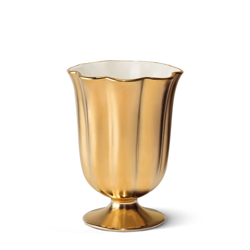 Pauline Small Vase, Gold, 8.5" H x 6.1" W x 6.1" D