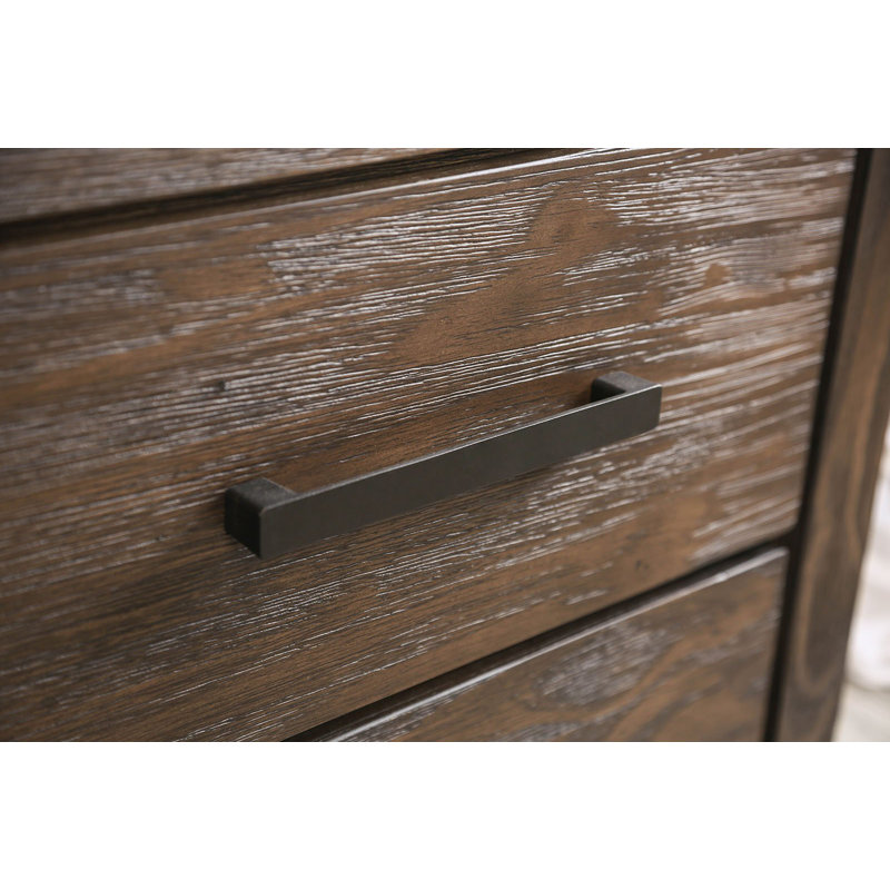 Commode 3 tiroirs Mallin Lars, Brun rustique brossé