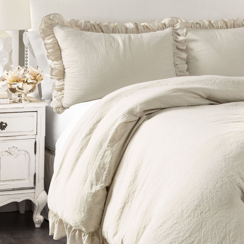 Reyna Microfiber 3 Piece Comforter Set, Full/Queen Comforter + 2 Standard Shams, Wheat