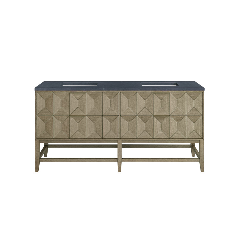 Emmeline 72'' W Double Vanity, Charcoal Soapstone, 8" Widespread
