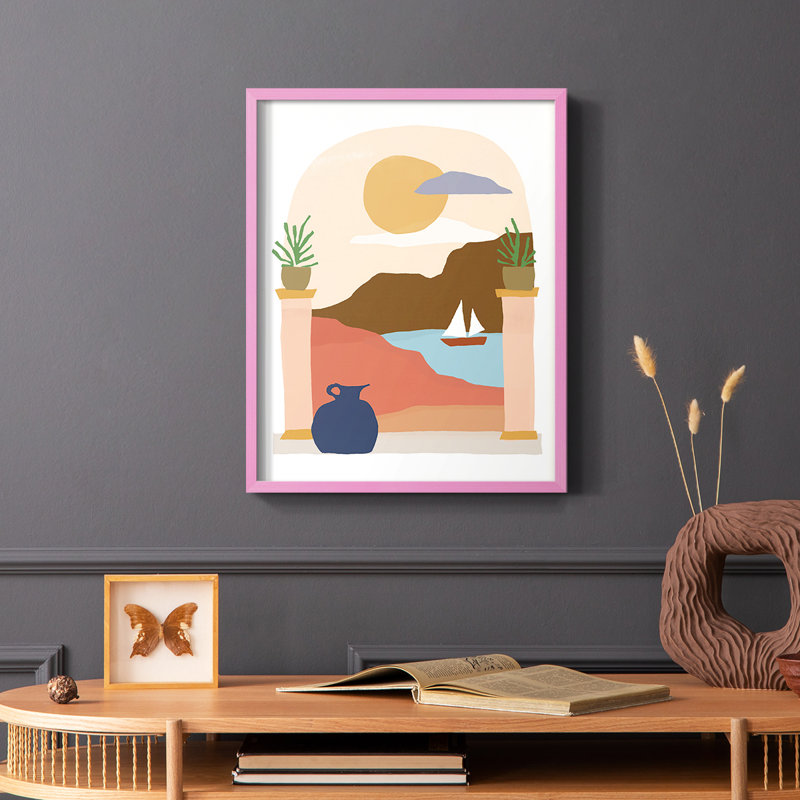 Paper Scene III Framed Print - Solid Wood, Black, 14" H x 11" W