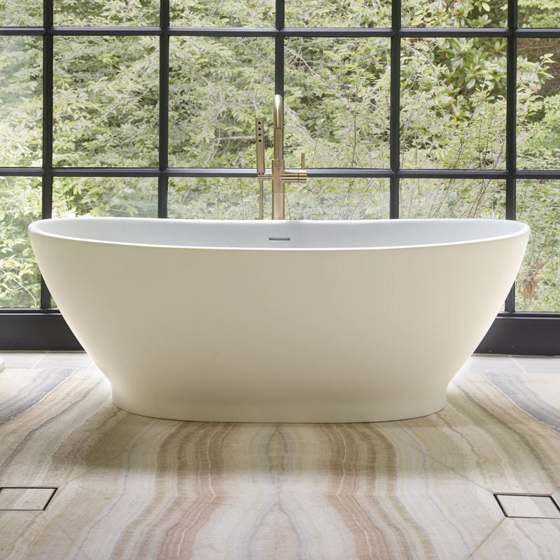 Elise 66" Freestanding Air Bathtub, White/Gloss