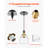 Pendant Light 1-Light Pendant Lighting with Glass Shade Adjustable Height