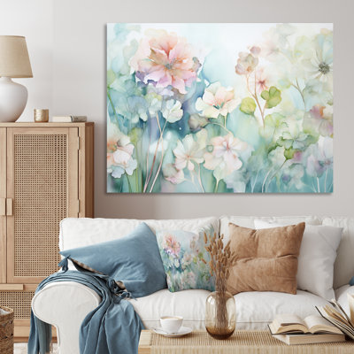 «Blue Enchanted Gardens III - Abstract Botanicals», reproduction d'art sur toile
