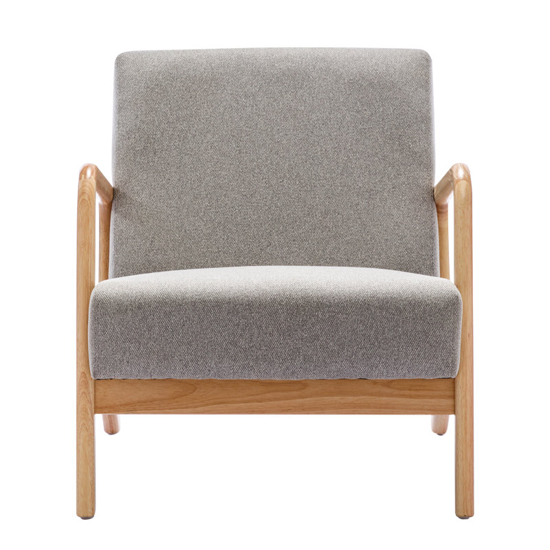 Carrel Upholstered Armchair, Gray 100% Linen