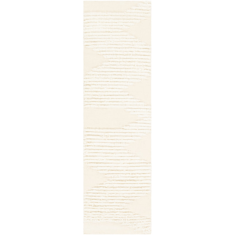 Arcus Marianne Hand-Woven Wool Cream Area Rug, Runner 2'6" x 8'
