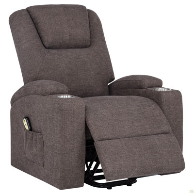 Brown Upholstered Power Lift Massage Chair