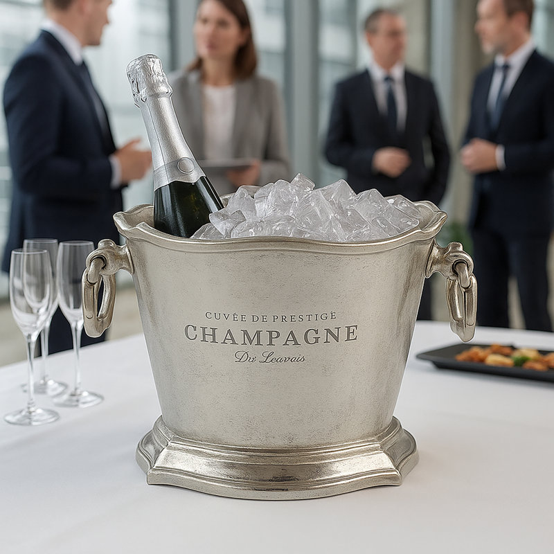 Deluxe Vintage Royal Champagne Cooler Ice Bucket, Wine, Prosecco, Felt Base, Cast Aluminium, Heavy Duty, Parties, Party Events, Catering, Elegant Weddings, Elegant, Bar Ware, Bars, Restaurants