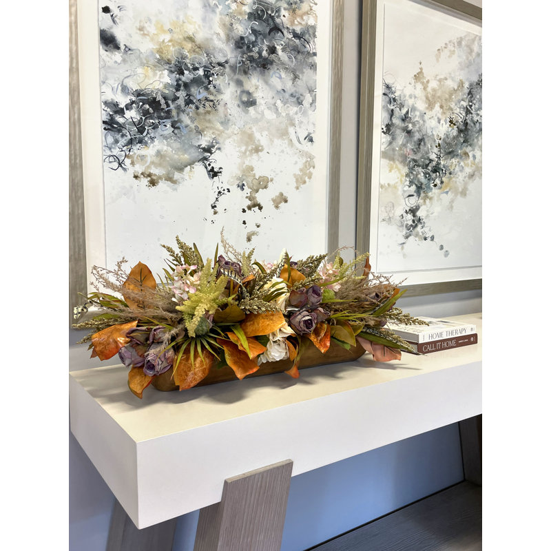 Fall Centerpiece with Hydrangeas, Heather and Roses