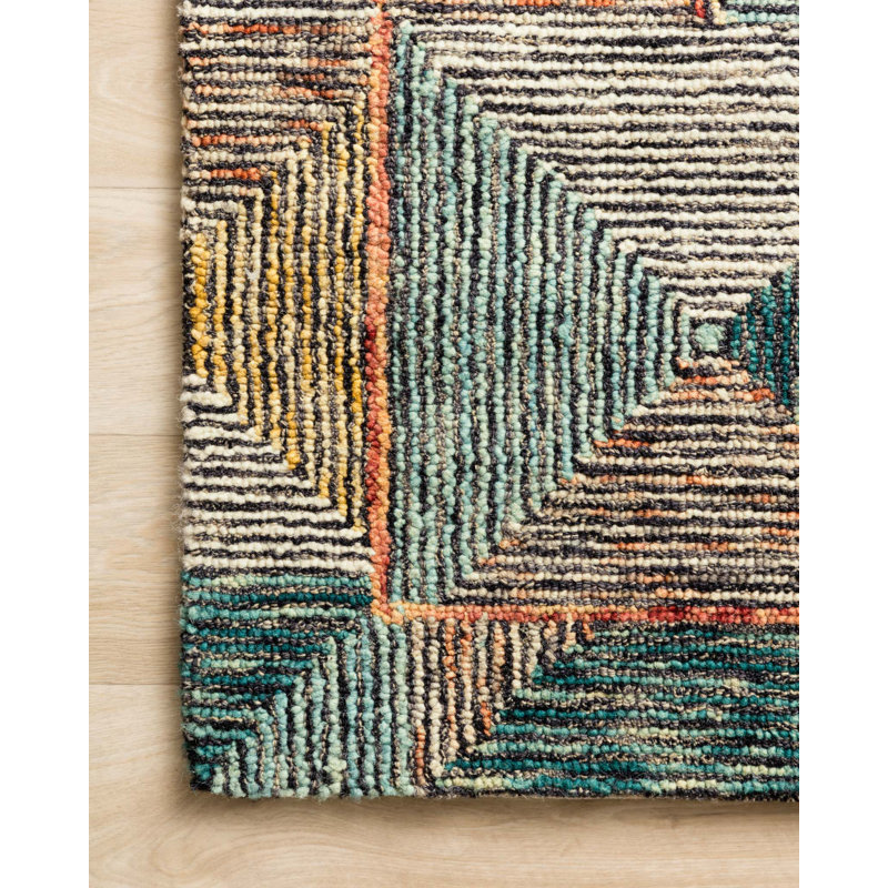 Morecambe Hand Hooked Wool Geometric Rug