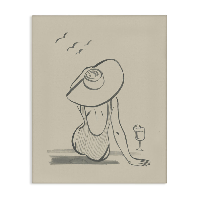 «Beach Day», art mural sur toile par Grace Popp, H 30 po x l 24 po