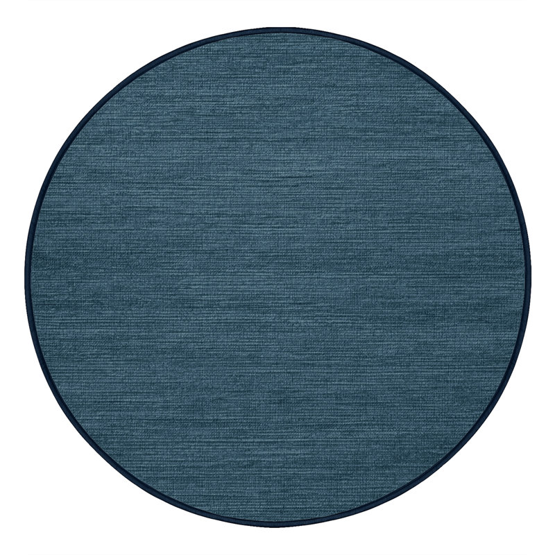 Machine Washable Solid Gray Area Rug, Round 3'