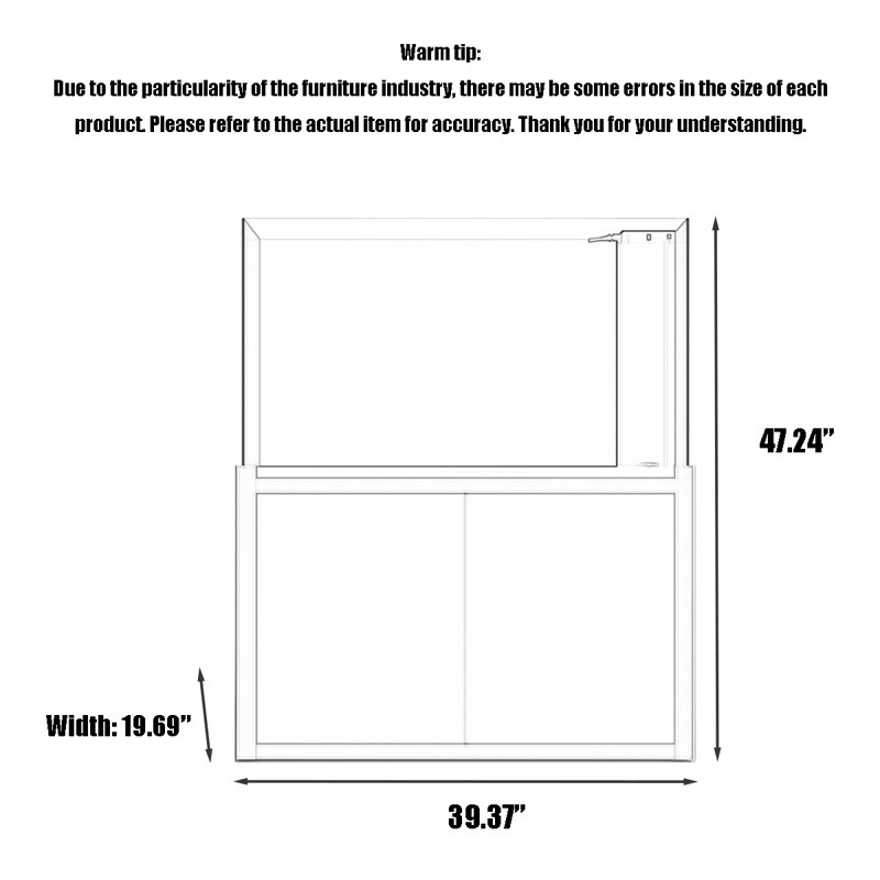 Aquarium ouvert sans cadre en verre ultra-blanc, Blanc, 46,76 gallons (H 47,24 po x l 39,37 po x P 19,69 p