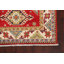 Tapis rouge / beige / vert en laine noué à la main à motif géométrique 3 pi 3 po x 5 pi 1 po