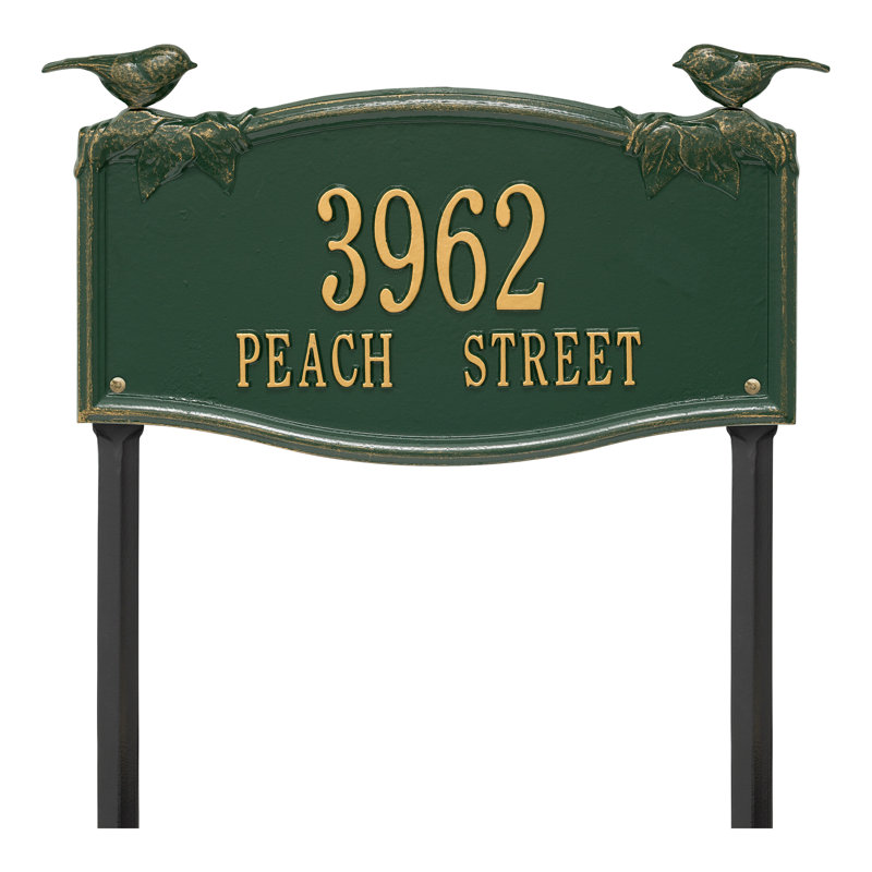Chickadee Garden Sign, Green/Gold, Yes