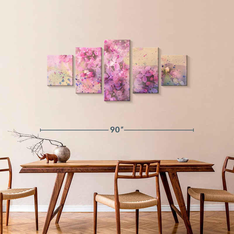 Fleurs de lilas, H 36 po x l 80 po