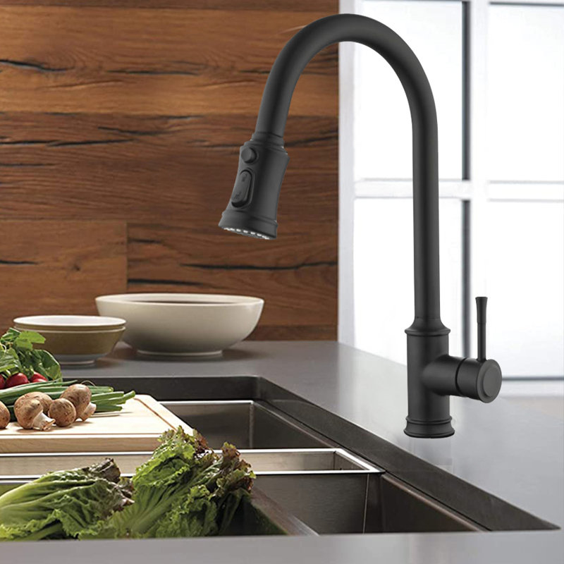 FB Pull Down Kitchen Faucet, Matte Black