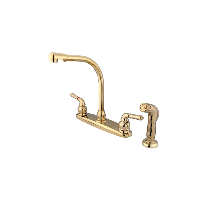 Magellan Double Handle Kitchen Faucet, Polished Brass