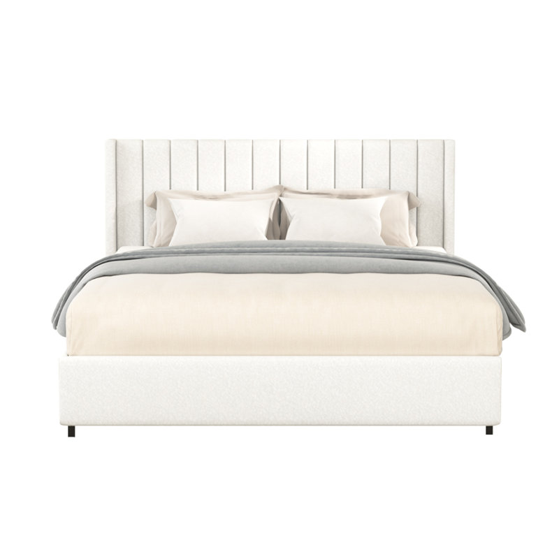 Lit de rangement tapissier à 2 tiroirs grand lit avec rangement Anda