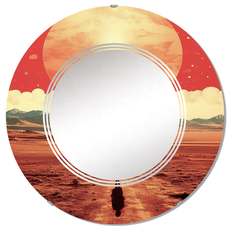 Sackerton - Miroir mural moderne rond, 32 po x 32 po
