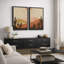 «Cactus Desert Brown Sun Rays Southwest Landscape», reproduction d'art sur toile encadrée 2 pièces-91069161-91069162