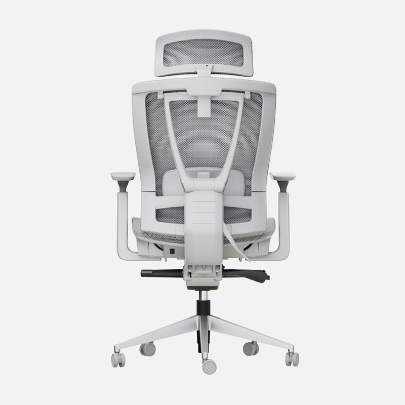 Fauteuil de bureau ergochair maille soutien lombaire gris froid, Gris froid, Maillage, Blanc