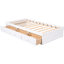 3 lits plateforme simple en bois massif - blanc pour un espace de vie confortable avec 3 tiroirs et une chambre douillette