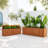 2-Piece Cedar Wood Outdoor Planter Box Set with Drainage, 60-Inch and 72-Inch Rectangular, Brown