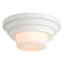 1-Light Modern Layered Round Wall/Flush Mount Light with Milky Glass Shade