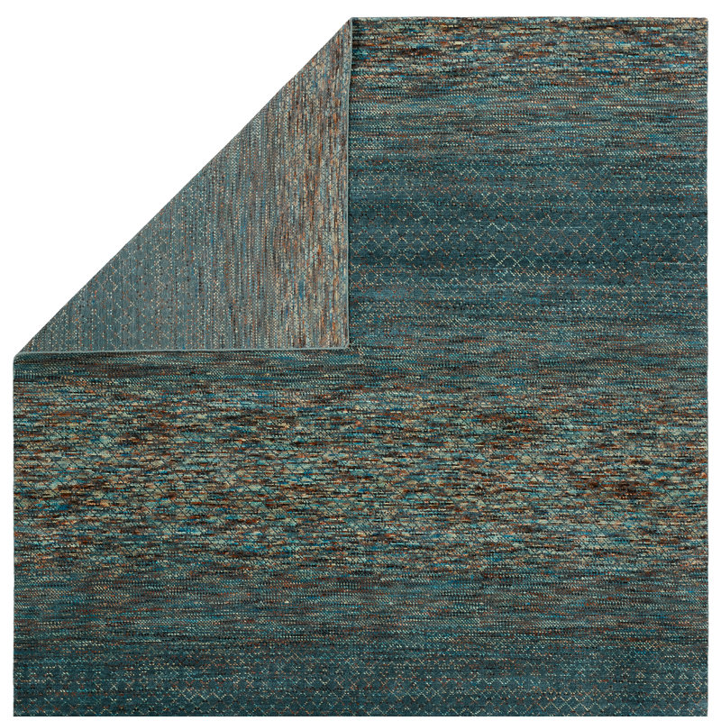 Jaipur Living Aissa HRM01 Handknotted Solid Blue and Multicolor Area Rug (9'x12'), Rectangle 8' x 10'