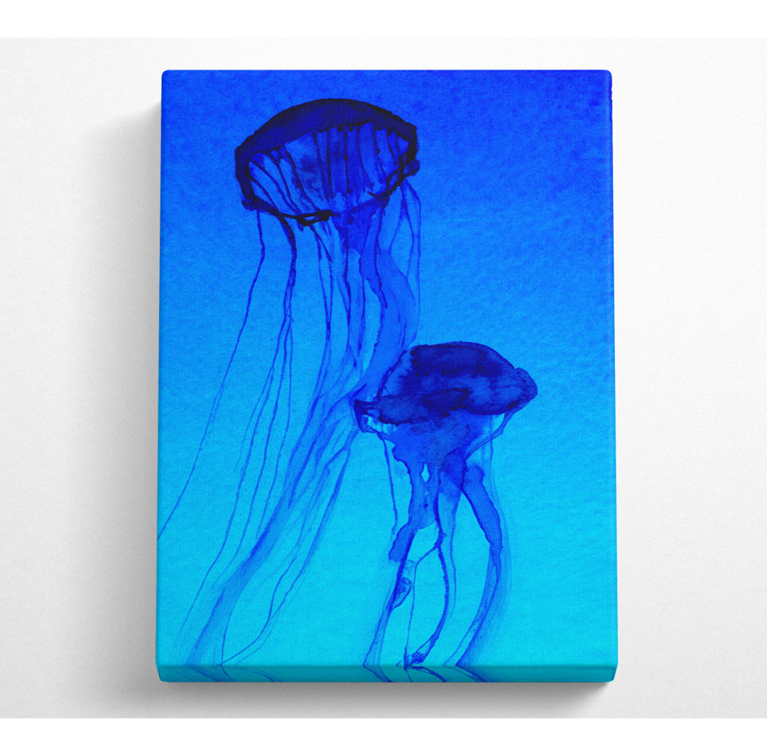 Jellyfish Duo - Kunstdrucke auf Segeltuch