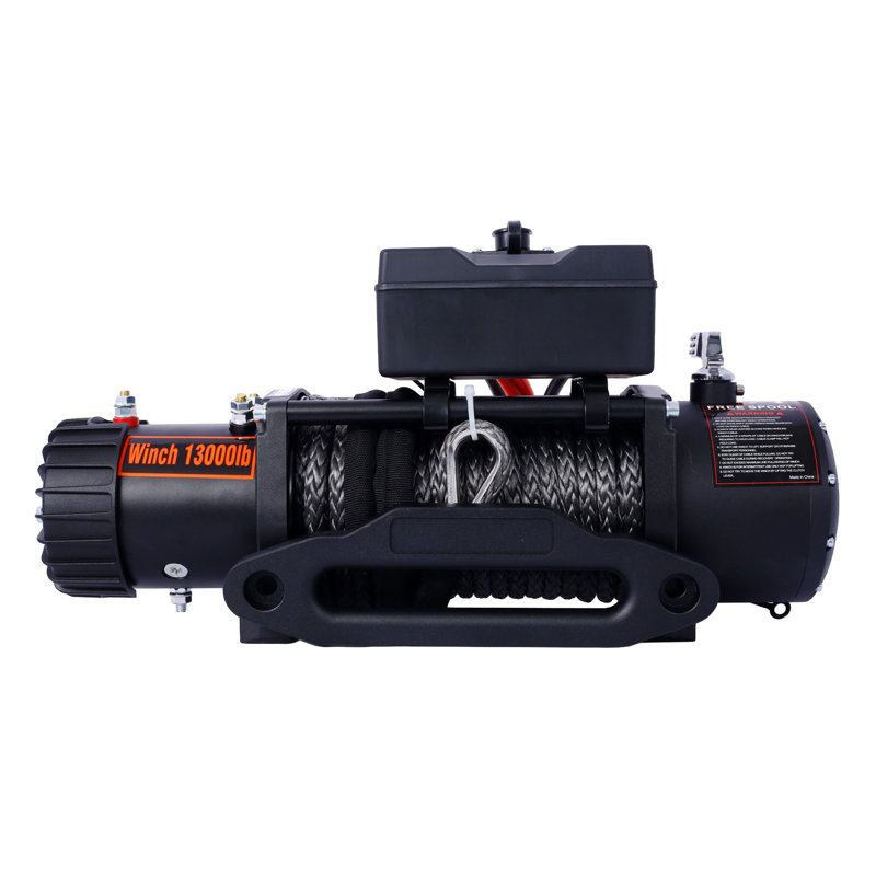 Treuil électrique 13 000 lb - Treuil de récupération en acier 12 V CC avec filoir en aluminium