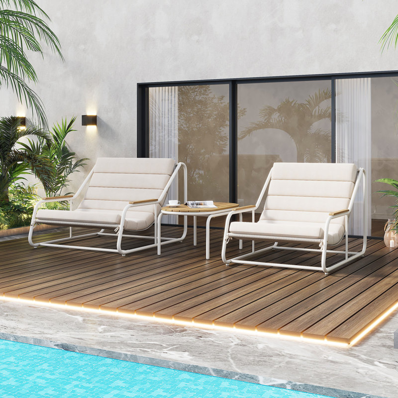 Ensemble 3 pièces de chaises de qualité supérieure, Blanc