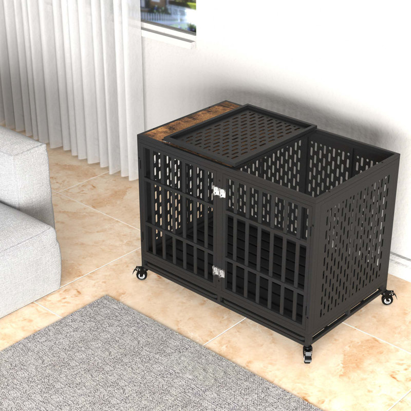 Cage pour chien Darrek, Brun, Grand (H 33,9 po x l 42,1 po x P 29 po), Non
