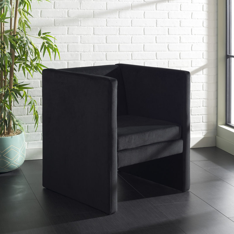Jedu Velvet Armchair, Black