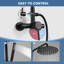 Douche d'extérieur à fixation murale en acier inoxydable 304 de 49 à 65 po de hauteur 49 à 65 po avec pomme de douche à effet pluie de 10 po-87940858